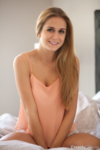 Cassidy Cole in denim hotpants