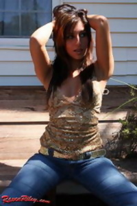 Raven Riley in jeans
