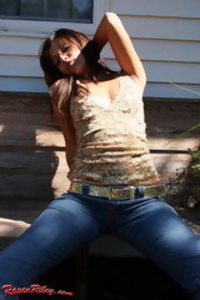 Raven Riley in jeans