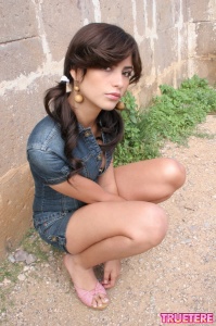 True Tere in denim romper
