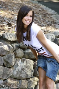 Destiny Moody in denim skirt